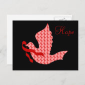Dove of Hope Red Ribbon - Heart & Stroke Postkarte (Vorne/Hinten)