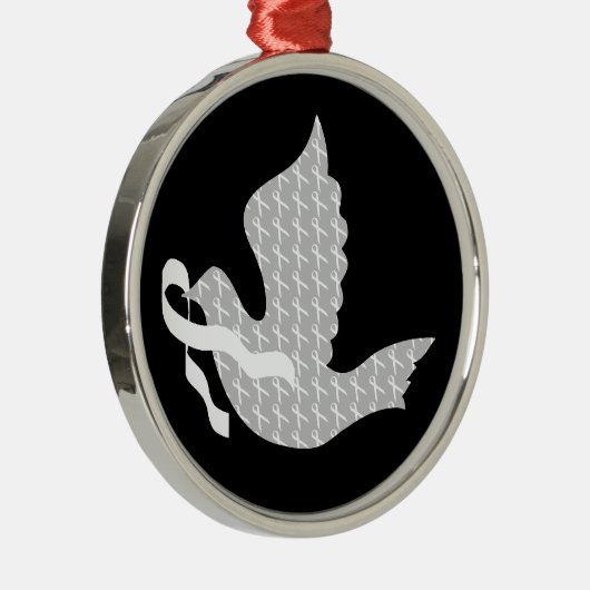 Dove of Hope White Ribbon - Lungenkrebs Ornament Aus Metall (Rechts)
