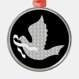 Dove of Hope White Ribbon - Lungenkrebs Ornament Aus Metall