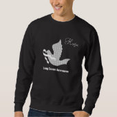 Dove of Hope White Ribbon - Lungenkrebs Sweatshirt (Vorderseite)