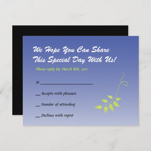 Dove of Peace Bat Mitzvah Einladung REPLY (Vorne/Hinten)