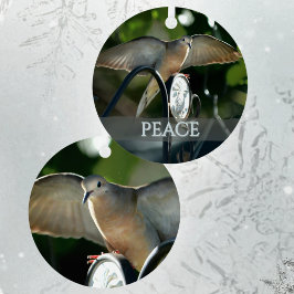 Dove of Peace Bird Photography Customizable Ornament Aus Metall