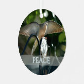 Dove of Peace Bird Photography Customizable Ornament Aus Metall (Vorderseite links)