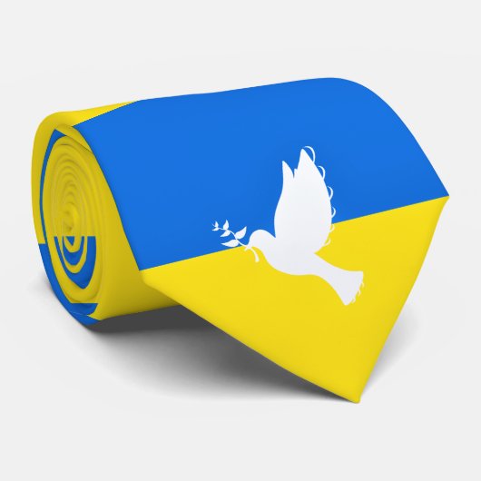 Dove of Peace - Flag der Ukraine - Peace Neck Tie Krawatte (Gerollt)