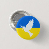 Dove of Peace - Flag Ukraine - Peace Button (Vorne & Hinten)