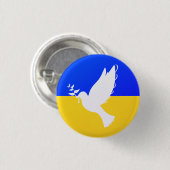 Dove of Peace - Flag Ukraine - Peace Button (Vorne & Hinten)