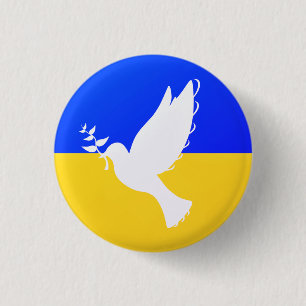 Dove of Peace - Flag Ukraine - Peace Button