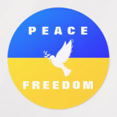 Dove of Peace Labels Flag of Ukraine - Freiheit Etiketten (Design 2)