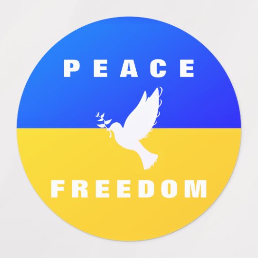 Dove of Peace Labels Flag of Ukraine - Freiheit Etiketten (Design 1)