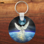 Dove of Peace over Earth from Space Schlüsselanhänger (Vorderseite)