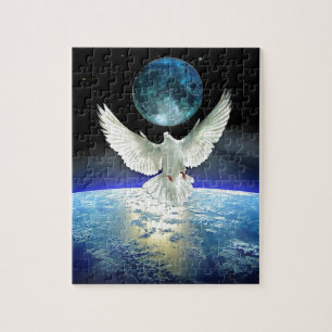 Dove of Peace over Planet Earth Puzzle