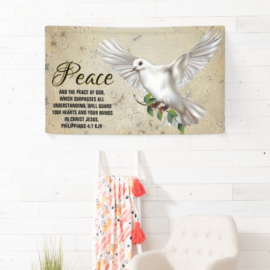 Dove of Peace Personalisiert Scripture Verse Churc Banner (Insitu)