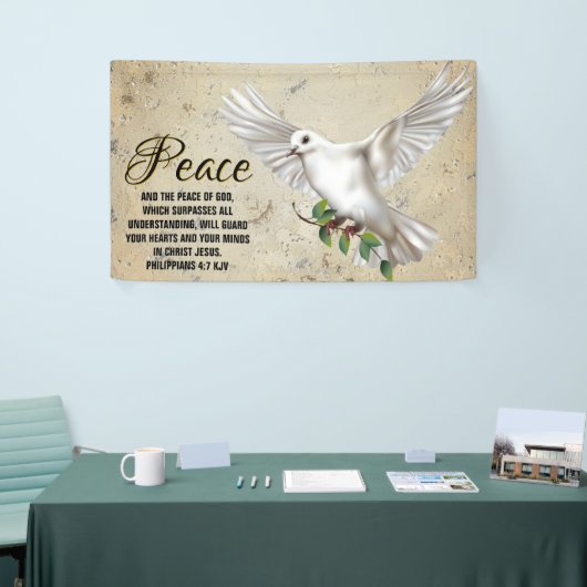 Dove of Peace Personalisiert Scripture Verse Churc Banner (Messeveranstaltung)