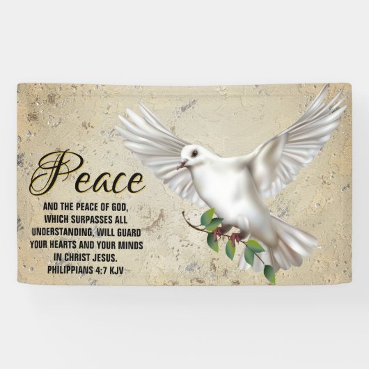 Dove of Peace Personalisiert Scripture Verse Churc Banner (Horizontal)