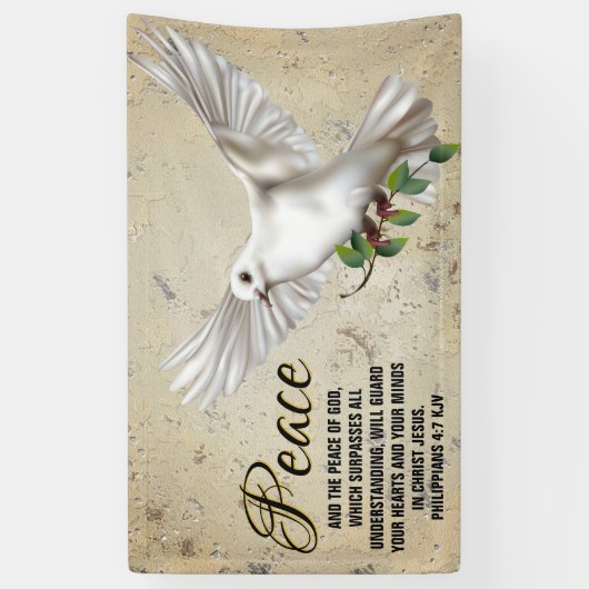 Dove of Peace Personalisiert Scripture Verse Churc Banner (Vertikal)