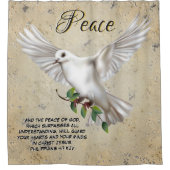 Dove of Peace Personalisiert Scripture Verse Duschvorhang (Vorderseite)