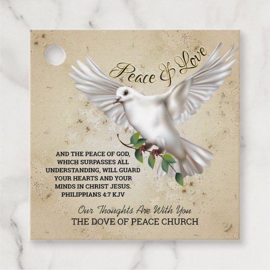 Dove of Peace Personalisiert Scripture Verse Geschenkanhänger (Vorderseite)
