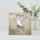 Dove of Peace Personalisiert Scripture Verse Karte (Stehend Vorderseite)