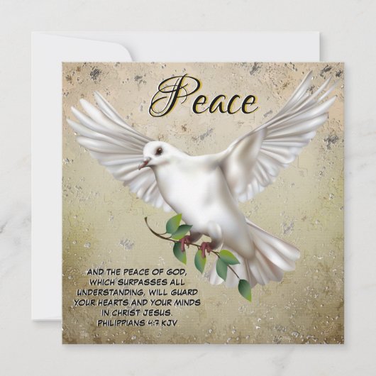Dove of Peace Personalisiert Scripture Verse Karte (Vorderseite)
