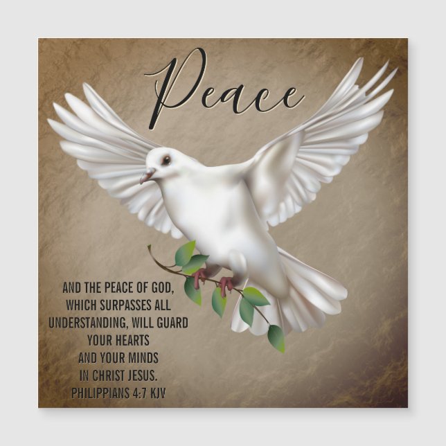 Dove of Peace Personalisiert Scripture Verse Magnetkarte (Vorderseite)