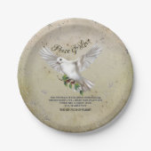 Dove of Peace Personalisiert Scripture Verse Pappteller (Vorderseite)