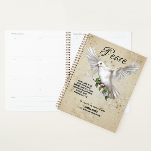 Dove of Peace Personalisiert Scripture Verse Planer (Anzeige)