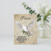 Dove of Peace Personalisiert Scripture Verse Postkarte (Stehend Vorderseite)
