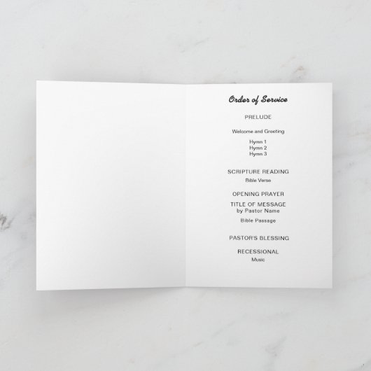 Dove of Peace Personalisiert Scripture Verse Programm (Innenseite)