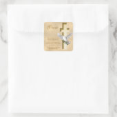 Dove of Peace Personalisiert Scripture Verse Quadratischer Aufkleber (Tasche)