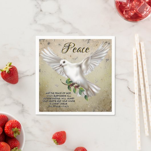 Dove of Peace Personalisiert Scripture Verse Serviette (Beispiel)