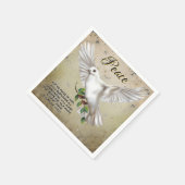 Dove of Peace Personalisiert Scripture Verse Serviette (Ecke)