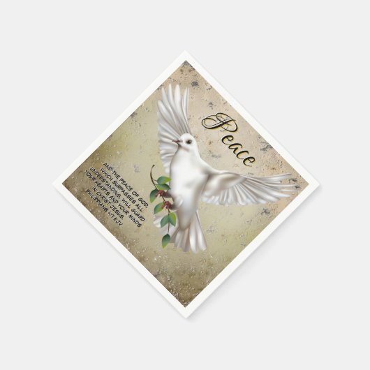 Dove of Peace Personalisiert Scripture Verse Serviette (Ecke)