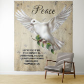 Dove of Peace Personalisiert Scripture Verse Wandteppich (Beispiel)