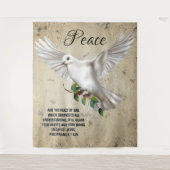 Dove of Peace Personalisiert Scripture Verse Wandteppich (Vorderseite)