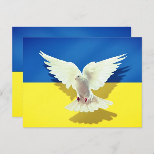 Dove of Peace UKraine Flag Card - Freedom Postkarte (Vorne/Hinten)