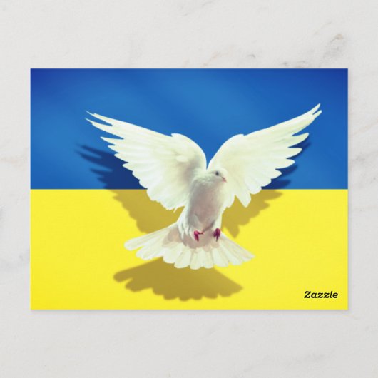 Dove of Peace UKraine Flag Card - Freedom Postkarte (Rückseite)