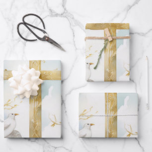 Dove of Peace und Cross Wrapping Paper Geschenkpapier Set