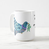 Dove of Peace w Verse aus Kolossians 3:13 Kaffeetasse (Vorderseite Links)