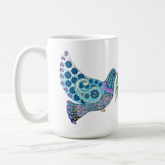 Dove of Peace w Verse aus Kolossians 3:13 Kaffeetasse (Links)