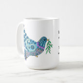 Dove of Peace w Verse von John 16:33 Kaffeetasse (Vorderseite Links)