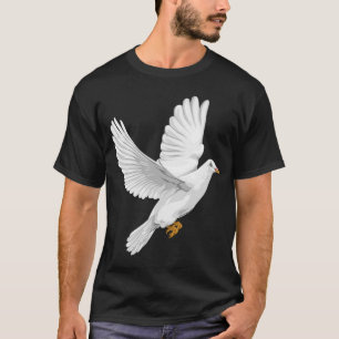 Dove of Peace White Taube Hand Drawn Artwork Grap T-Shirt