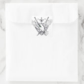 Dove Olive Leaf Schwert Wappen Tattoo Quadratischer Aufkleber (Tasche)