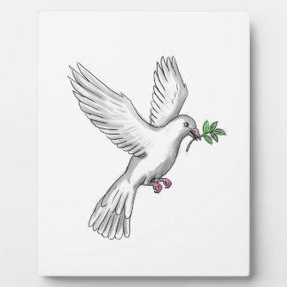 Dove Olive Leaf Tattoo Fotoplatte