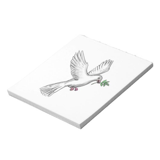 Dove Olive Leaf Tattoo Notizblock (Rotiert)