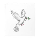 Dove Olive Leaf Tattoo Notizblock (Vorderseite)