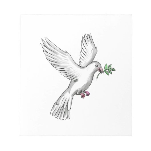 Dove Olive Leaf Tattoo Notizblock (Vorderseite)