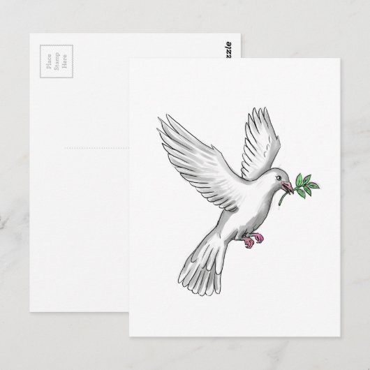 Dove Olive Leaf Tattoo Postkarte (Vorne/Hinten)