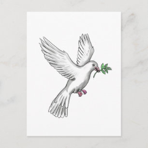 Dove Olive Leaf Tattoo Postkarte