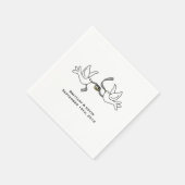 Dove Pair Personalisierte Entsorgungspapier Napkin Serviette (Ecke)
