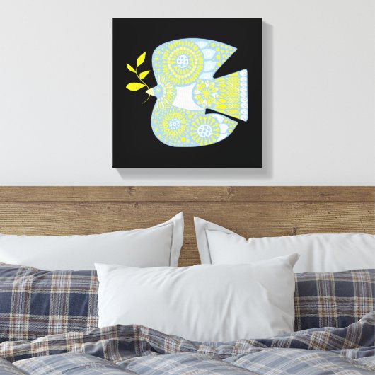 Dove Peace Bird Design Moderne Art Canvas Print Leinwanddruck (Insitu (Schlafzimmer))